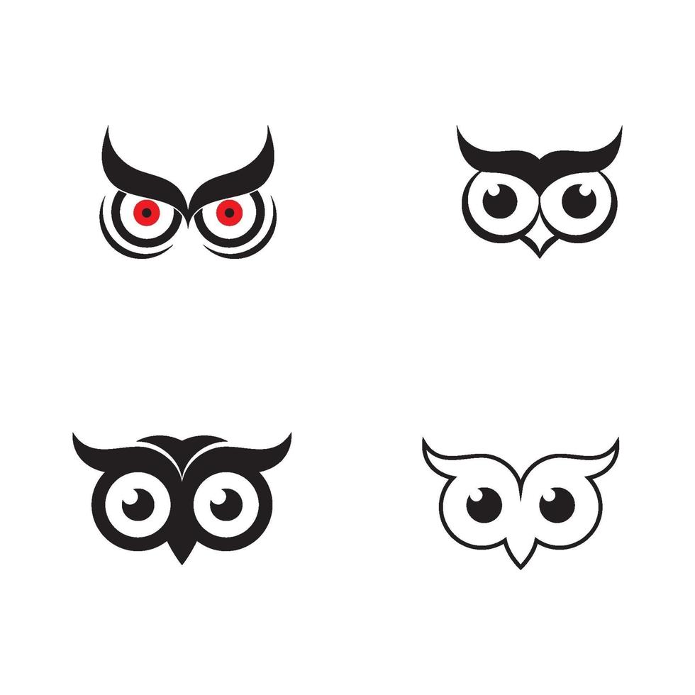 owl eyes logo and symbol vector