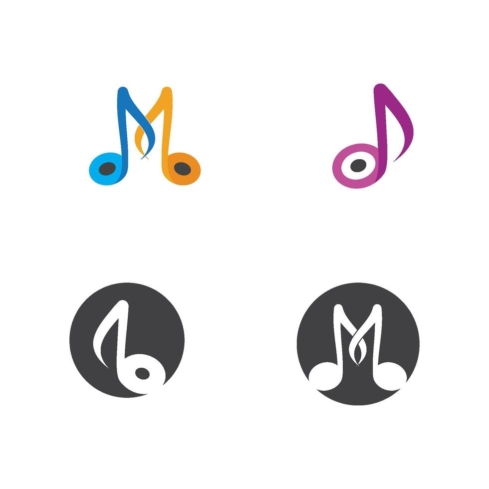 nota musical logo y símbolo vector