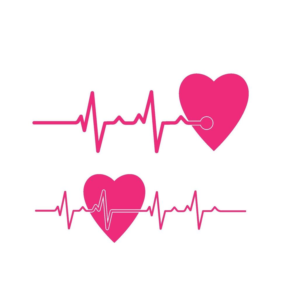Heartbeat logo and symbol vector