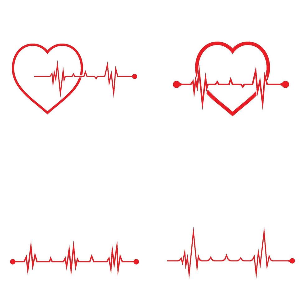 Heartbeat logo and symbol vector