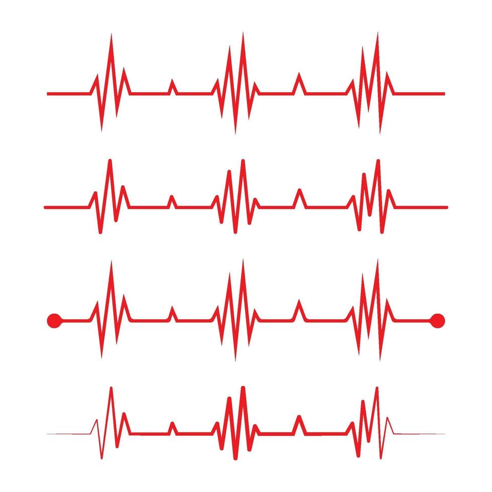 Heartbeat logo and symbol vector