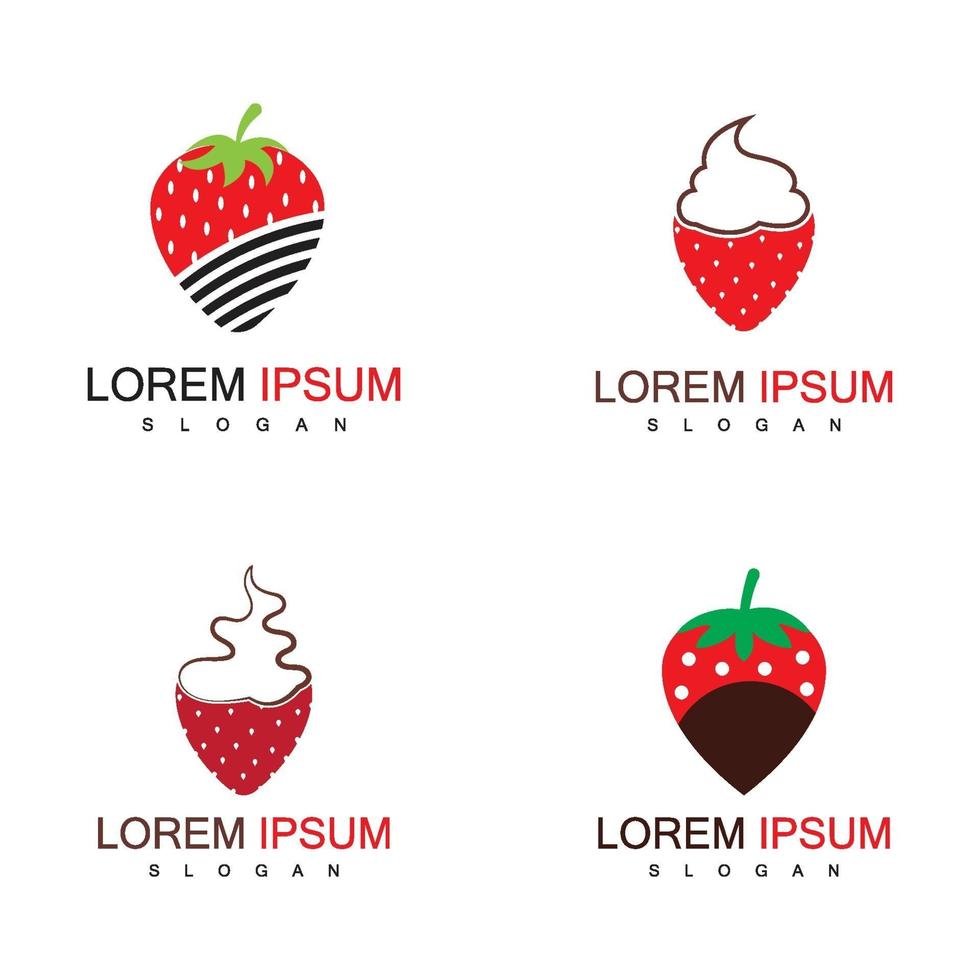 Strawberry logo and symbol vector