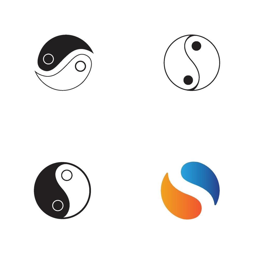 yin y yang logo y símbolo vector