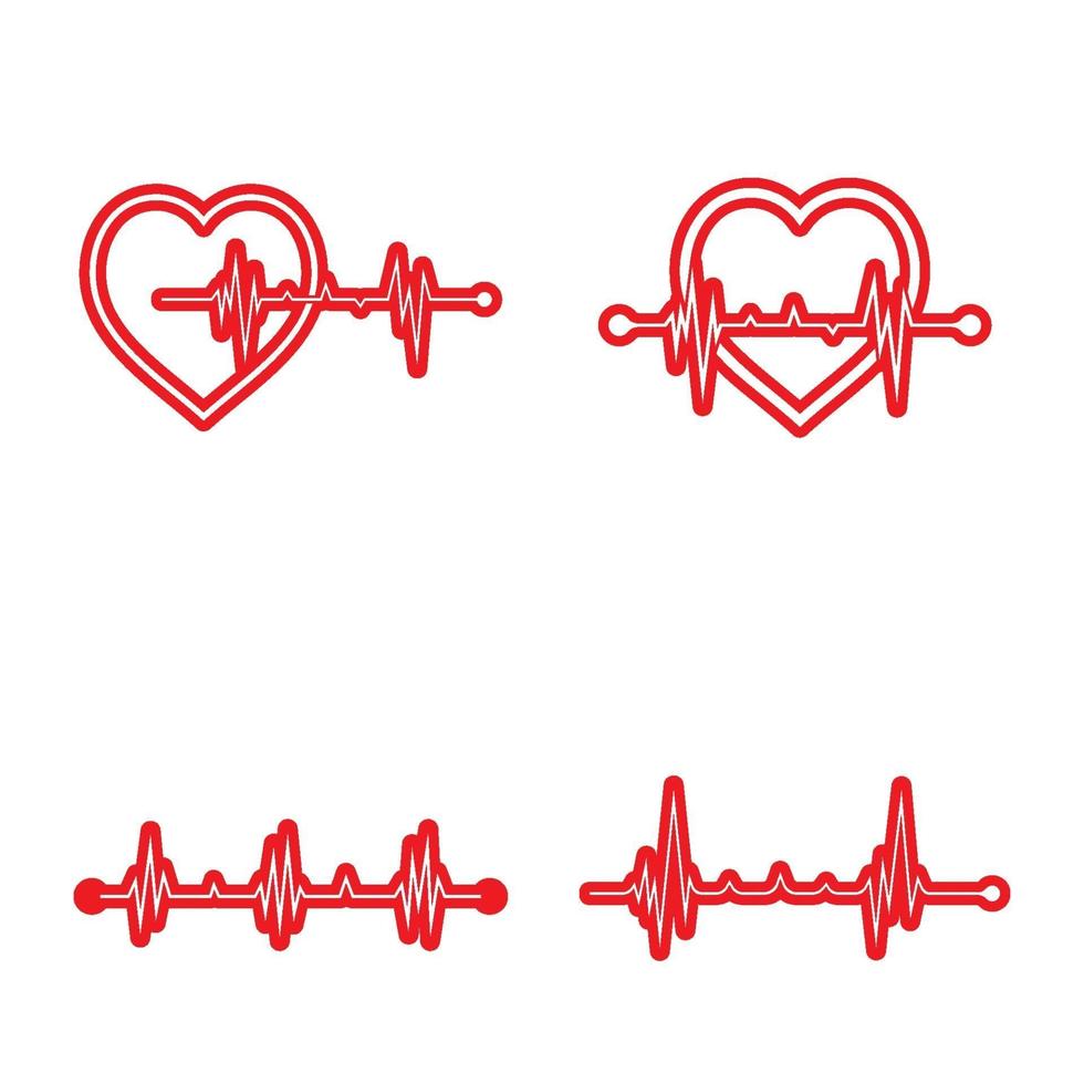 Heartbeat logo and symbol vector
