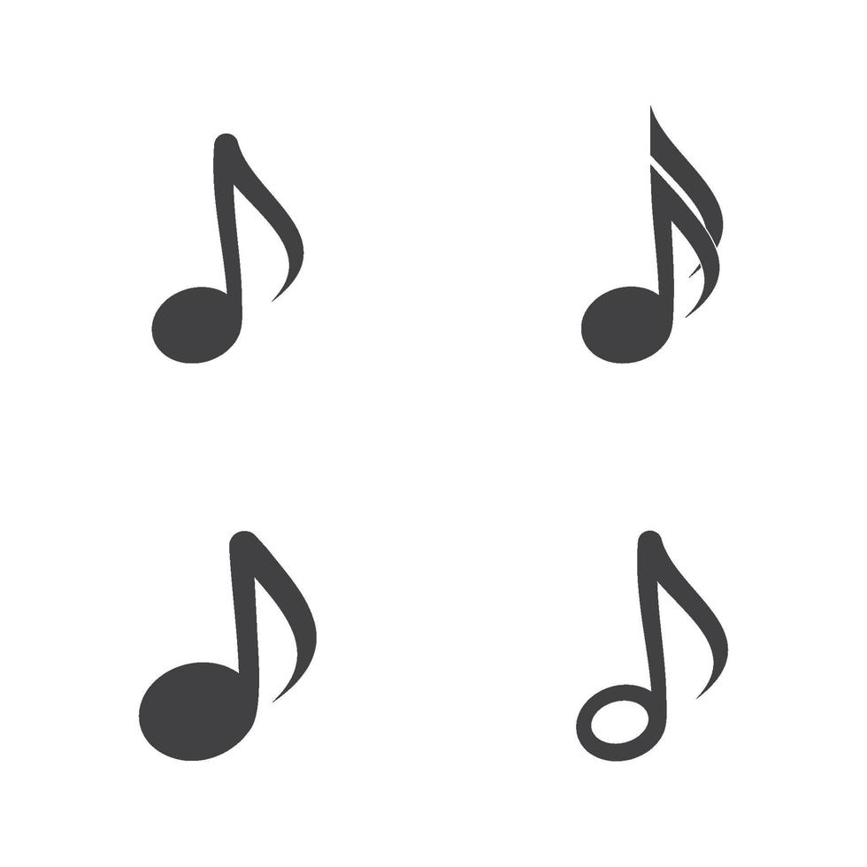 nota musical logo y símbolo vector