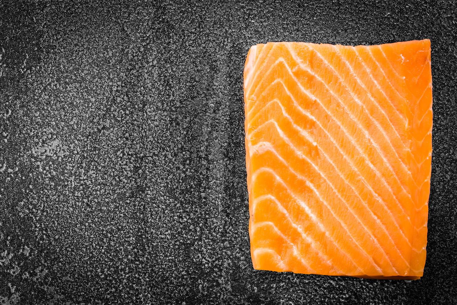 Raw salmon meat photo