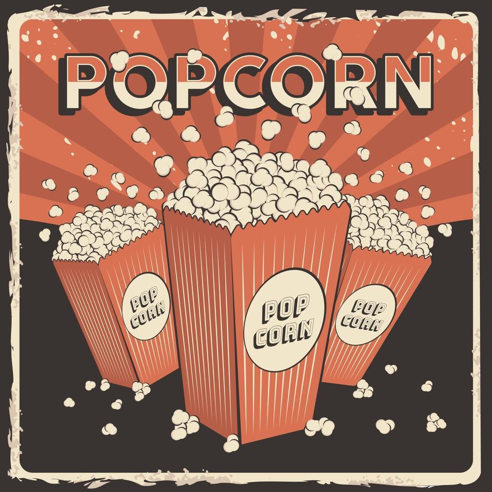 Popcorn Signage Poster Retro Rustic Vector