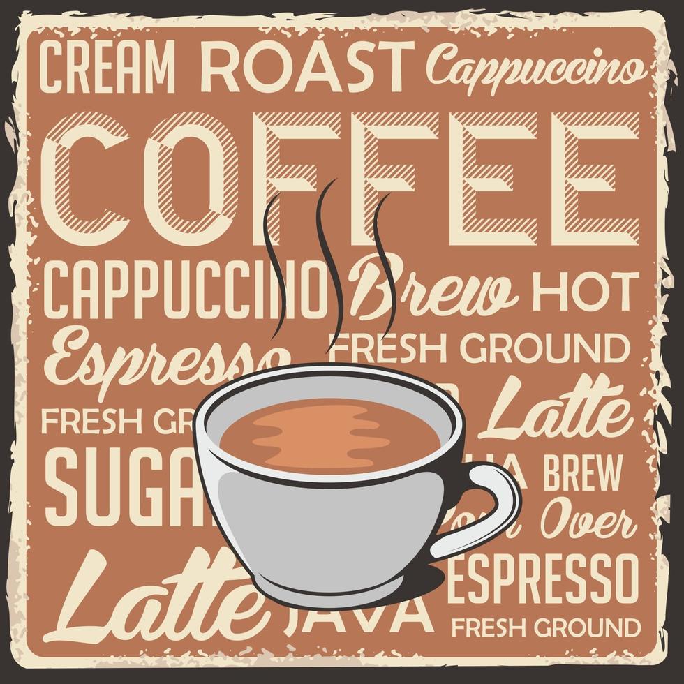 Coffee retro classic rustic vintage poster vector