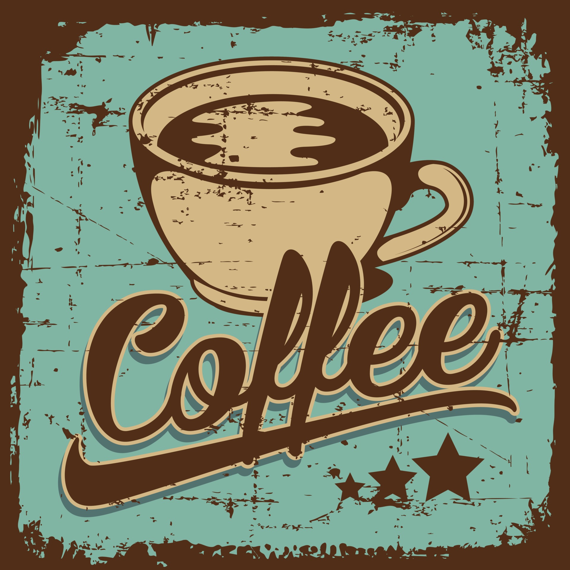Coffee retro classic rustic vintage poster vector 2144742 Vector Art at