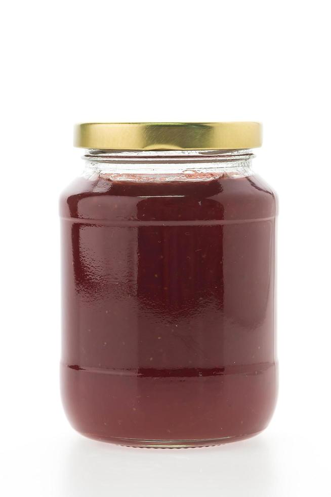 Strawberry jam jar photo