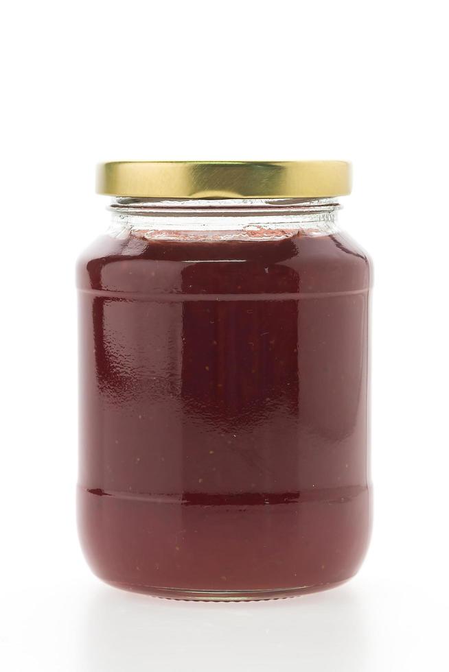 Strawberry jam jar photo