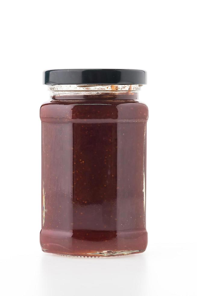 Strawberry jam jar photo