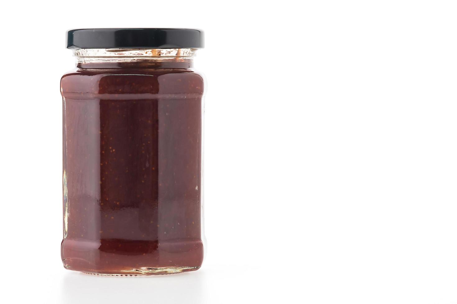 Strawberry jam jar photo