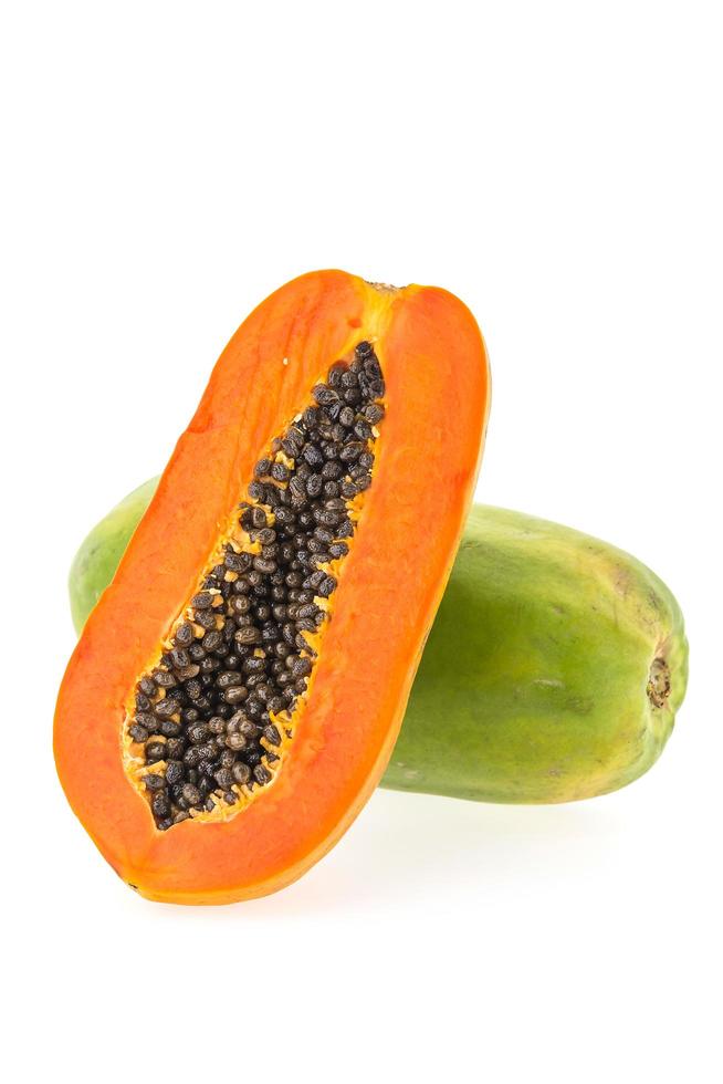 papaya fruta aislada foto