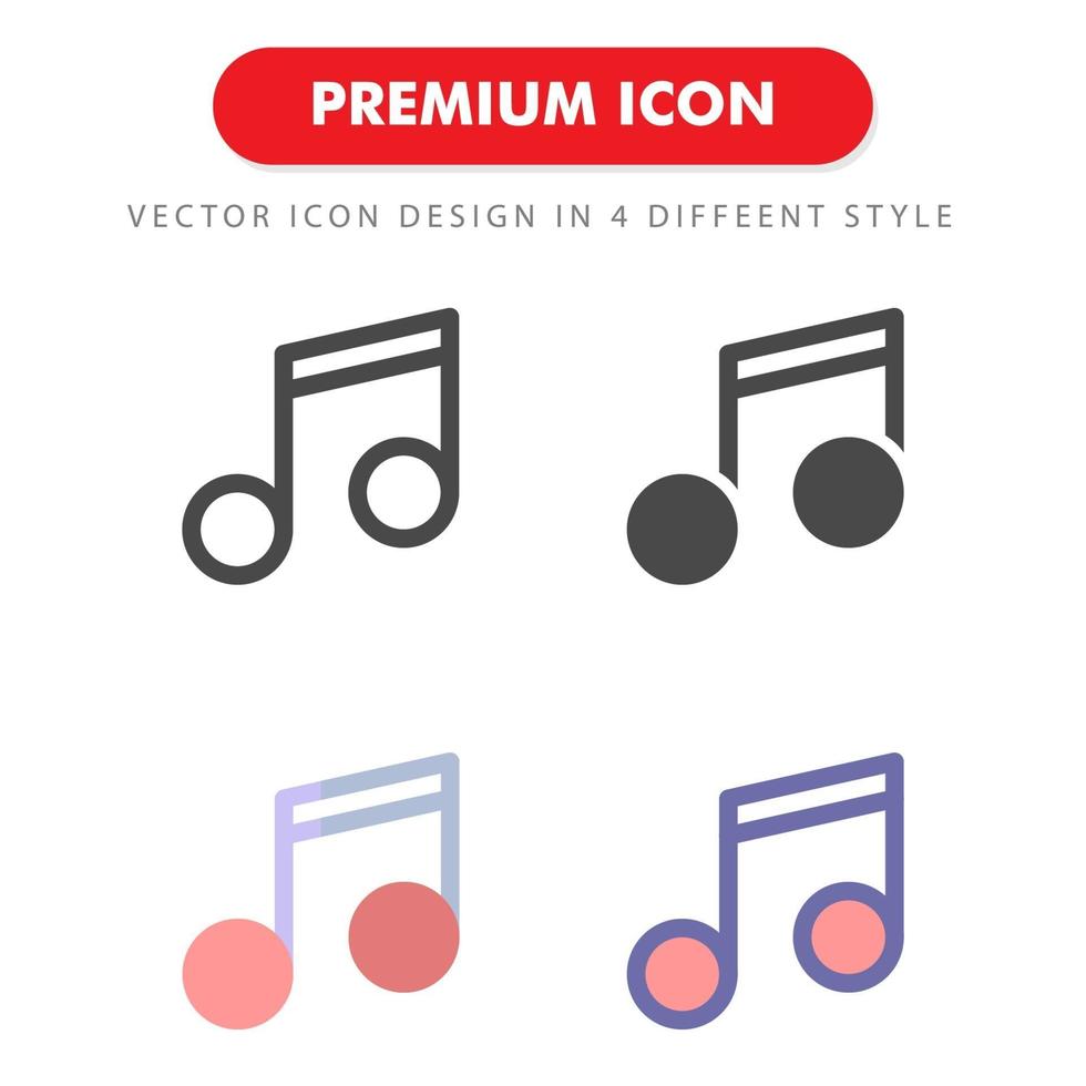 paquete de iconos de notas musicales aislado sobre fondo blanco. para el diseño de su sitio web, logotipo, aplicación, interfaz de usuario. Ilustración de gráficos vectoriales y trazo editable. eps 10. vector