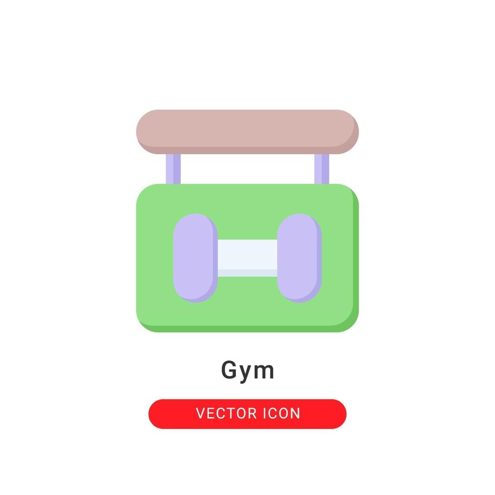 Ilustración de vector de icono de gimnasio. diseño plano del icono de gimnasio.