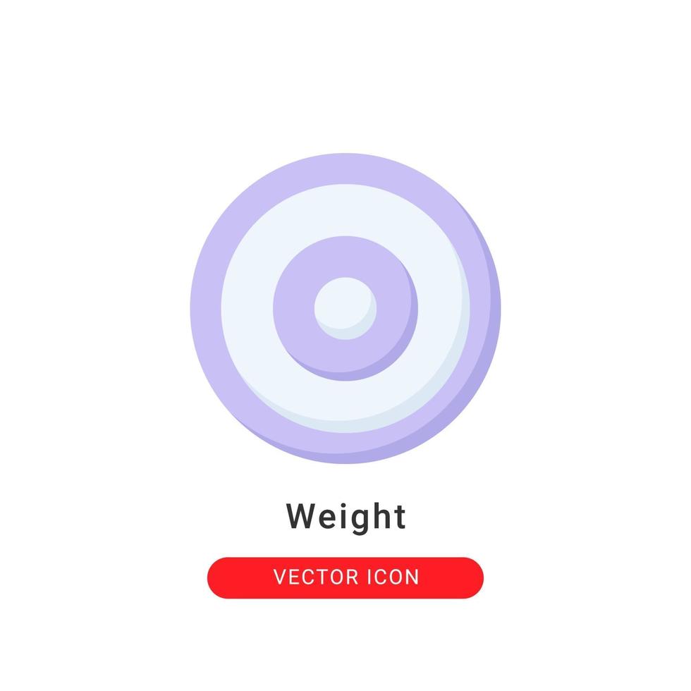 Ilustración de vector de icono de peso. diseño plano del icono de peso.
