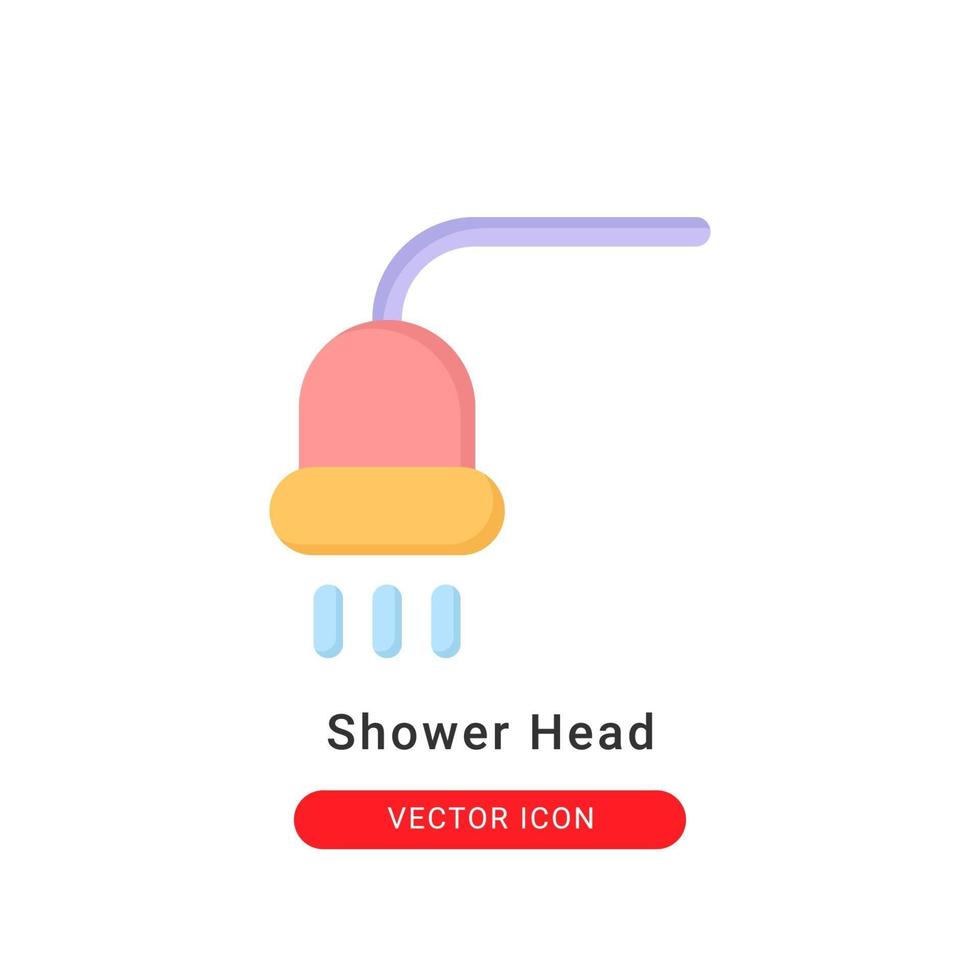 Ilustración de vector de icono de ducha. diseño plano de icono de ducha.