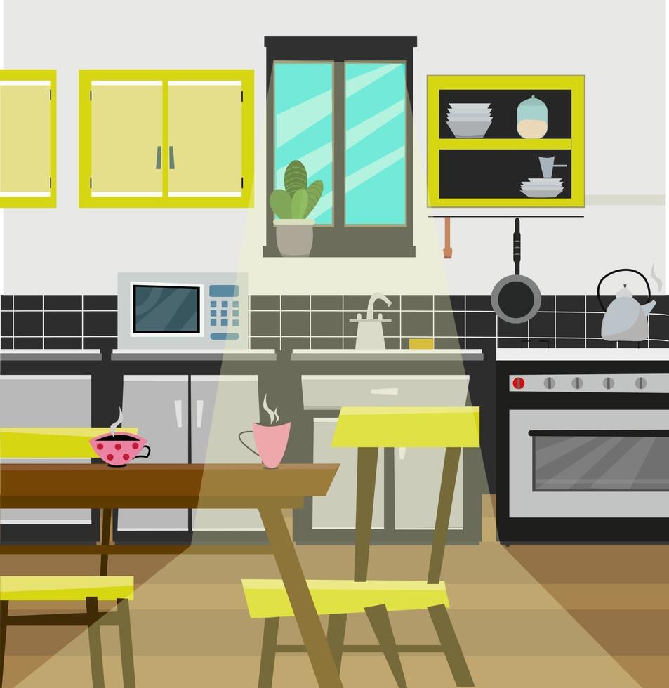 Modern design of kitchen vector