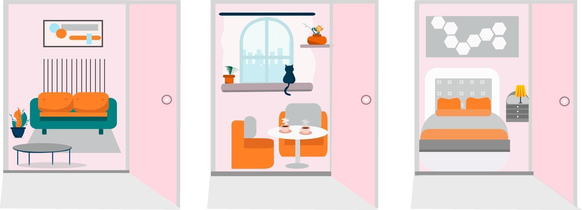 Set of flat interior vector