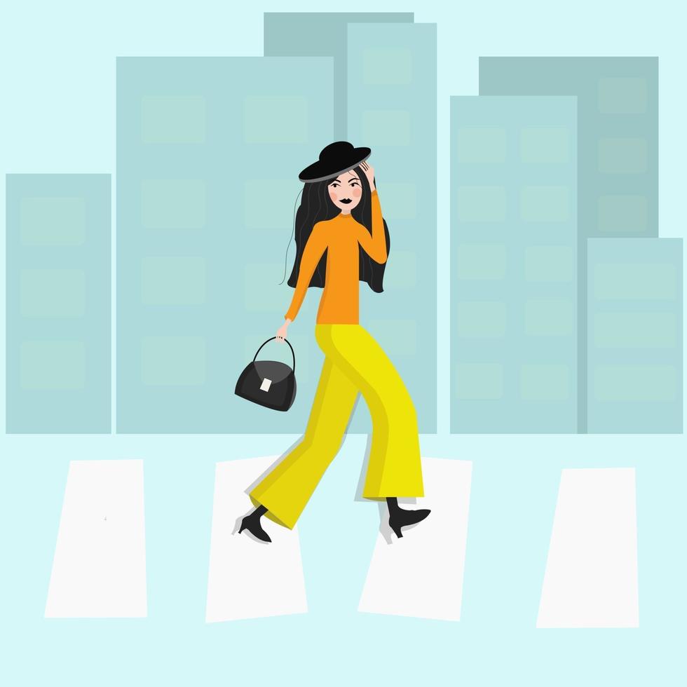 Girl in the city vector