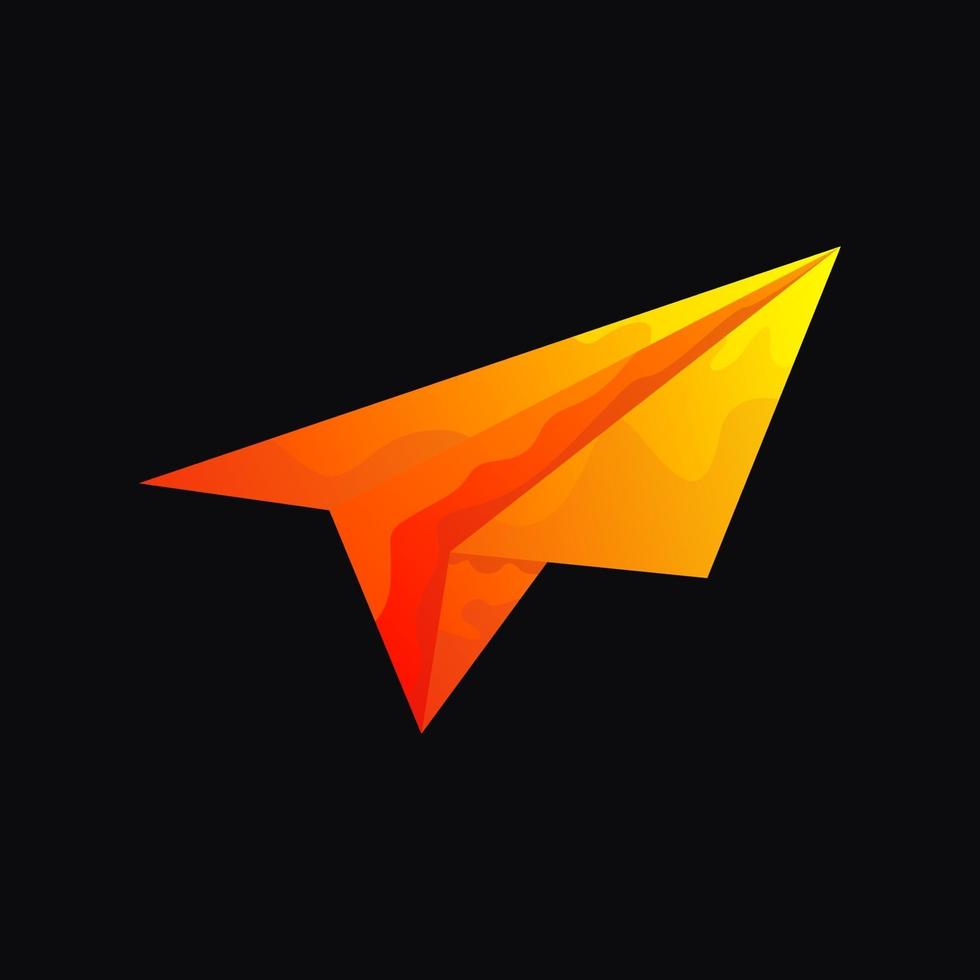 diseño de logotipo de avión de papel colorido vector