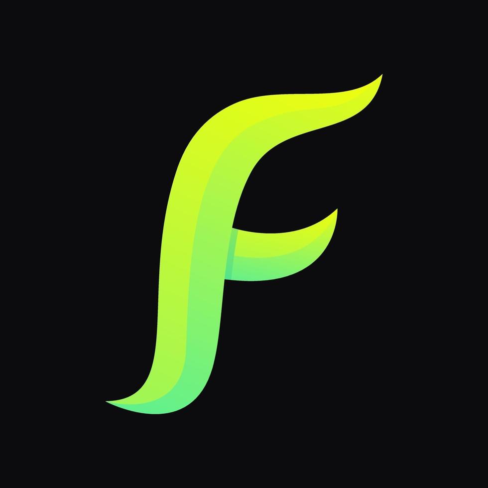 colorful letter f logo design vector