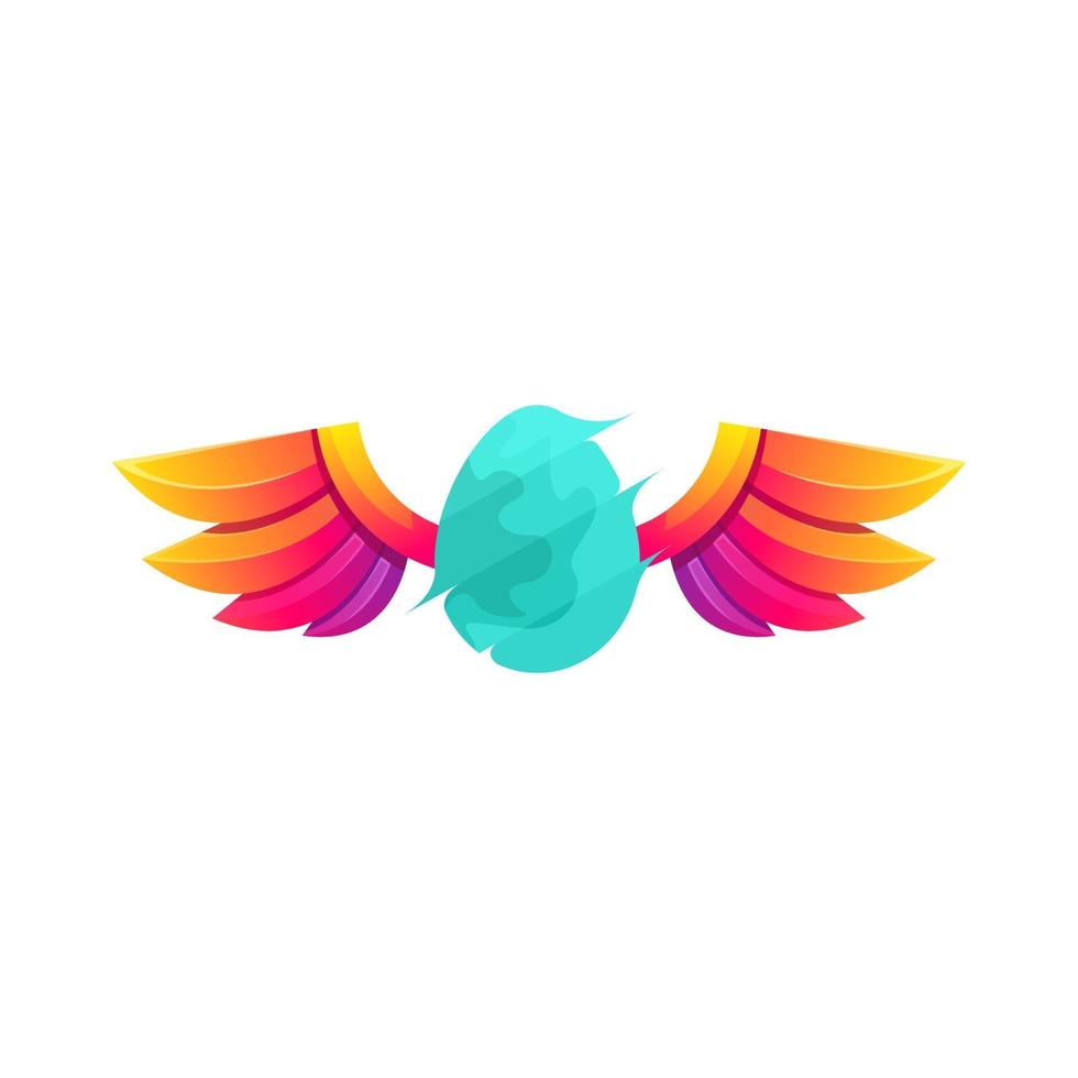 colorful flying egg logo design vector