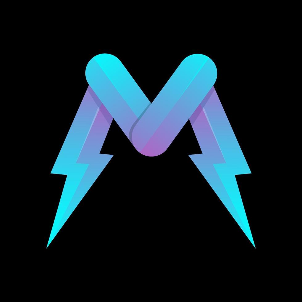 colorful letter m logo design vector