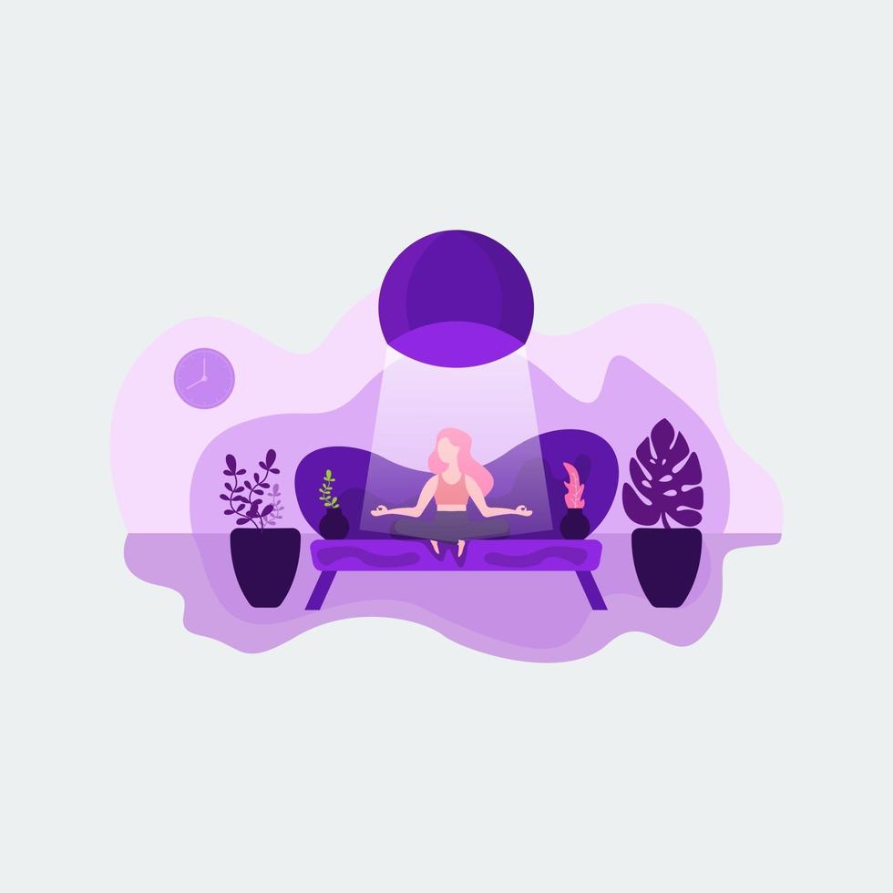 meditation flat illustration vector