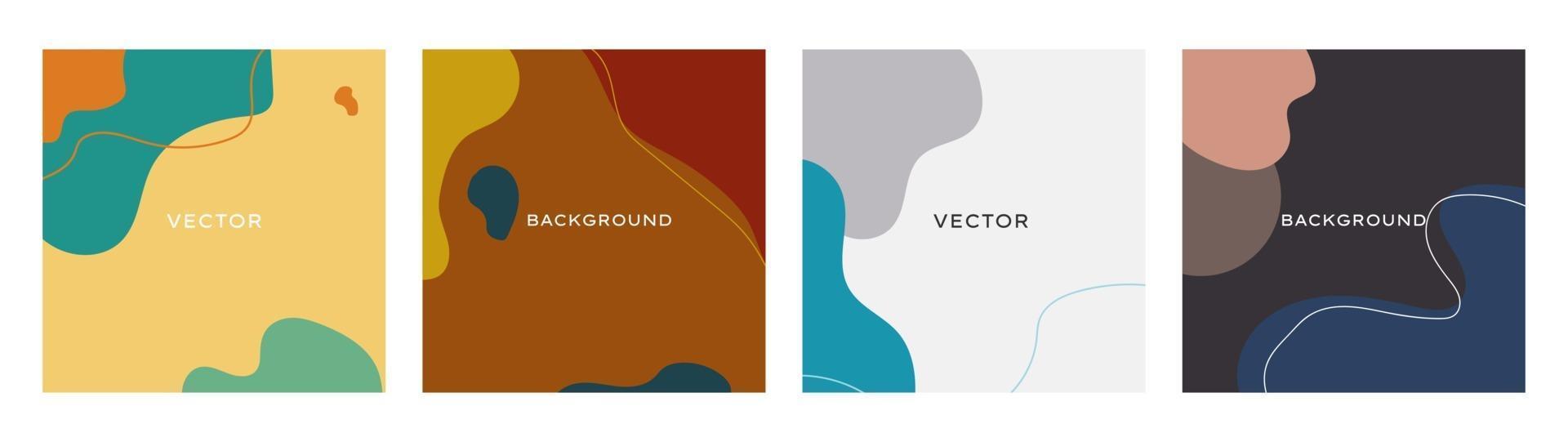 Vector set of abstract creative backgrounds in minimal trendy style with copy space for text