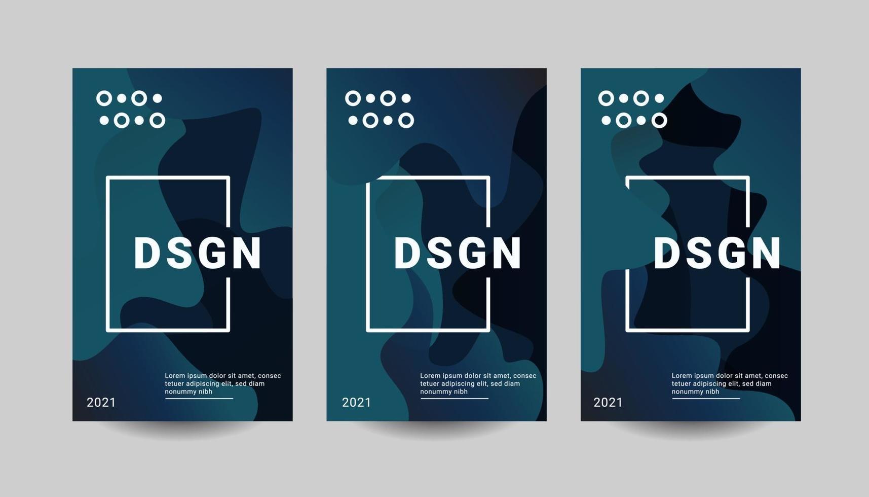 modern Posters set with gradient shapes composition. vector