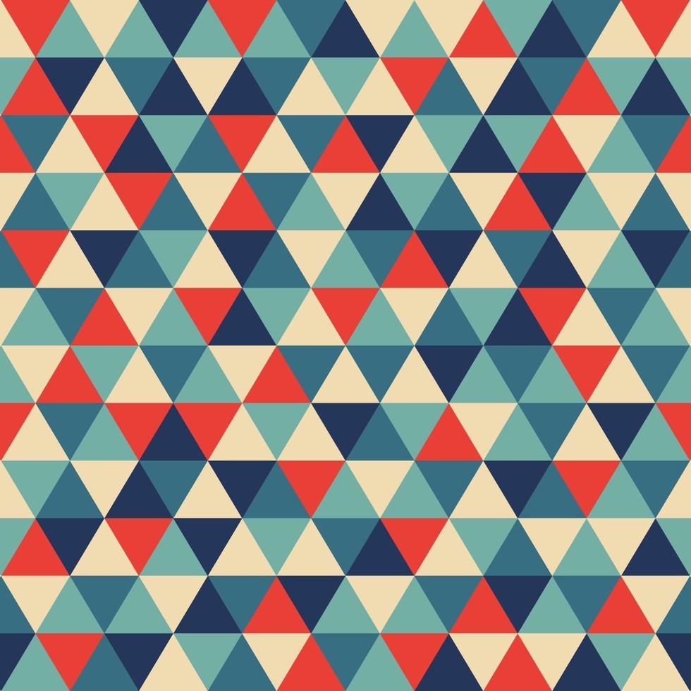 Retro geometric triangle seamless repeating background pattern vector