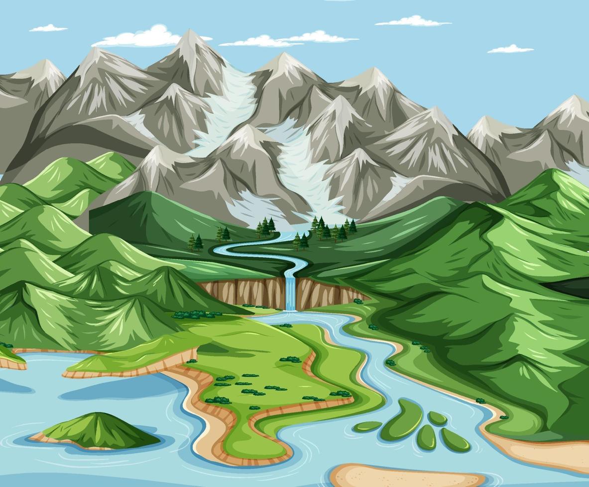 Land and water geography landscape vector