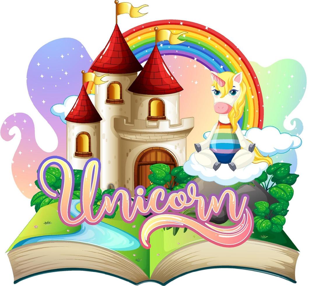 3D pop up book with fairy tale theme vector