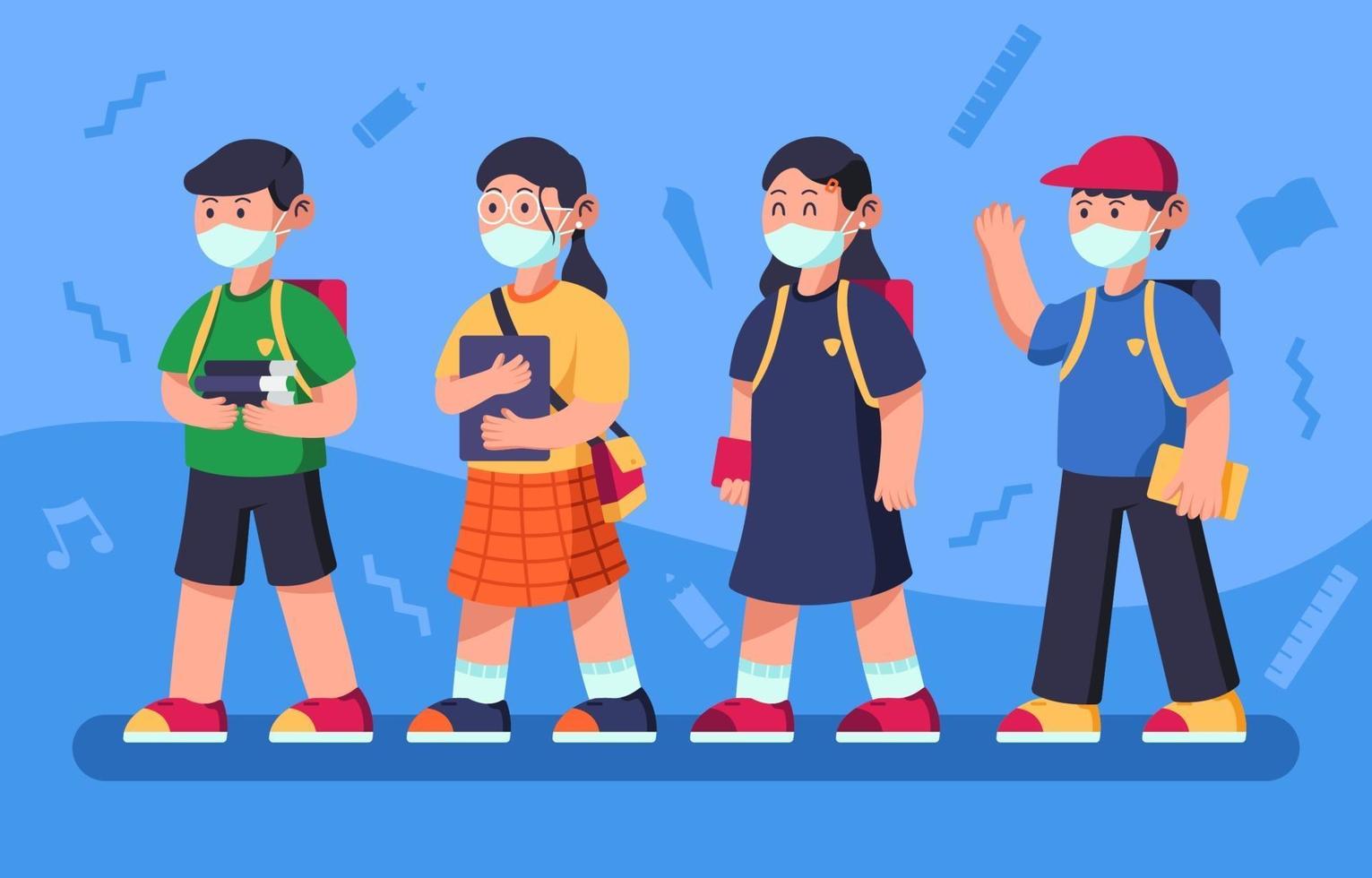 Group of Students Character vector