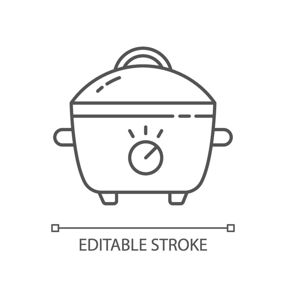 Slow cooker linear icon vector