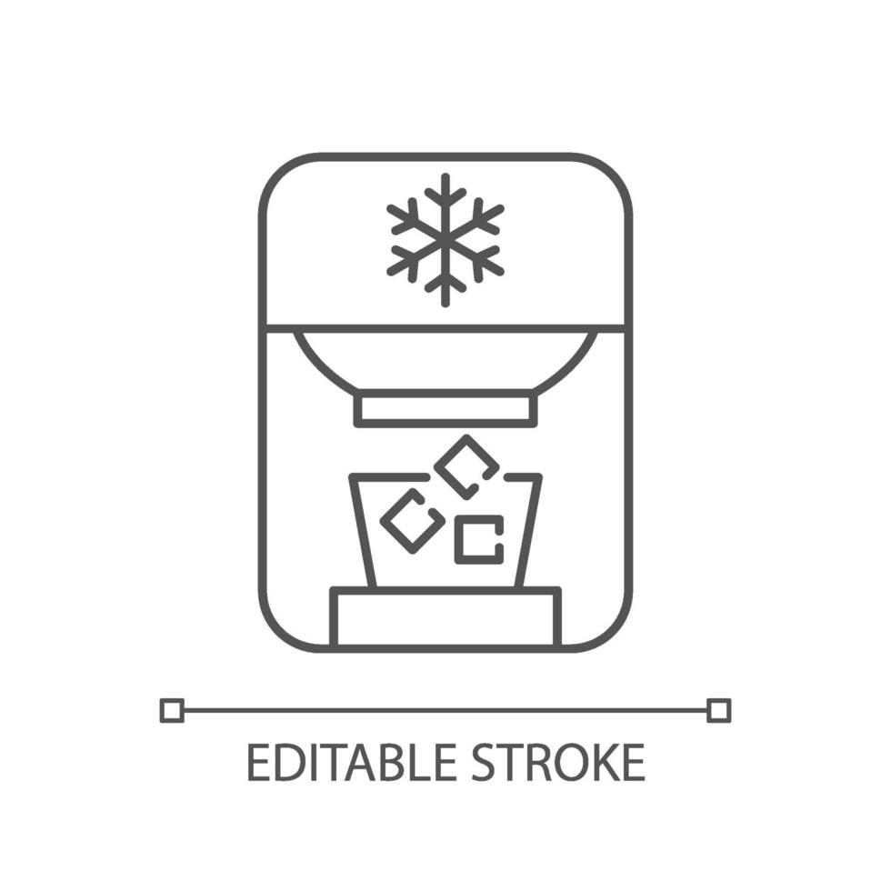 icono lineal de la máquina de hielo vector