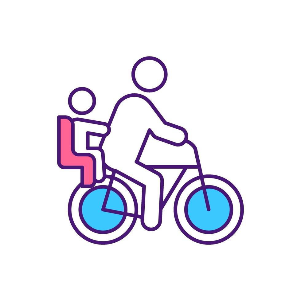 Safe family ride RGB color icon vector