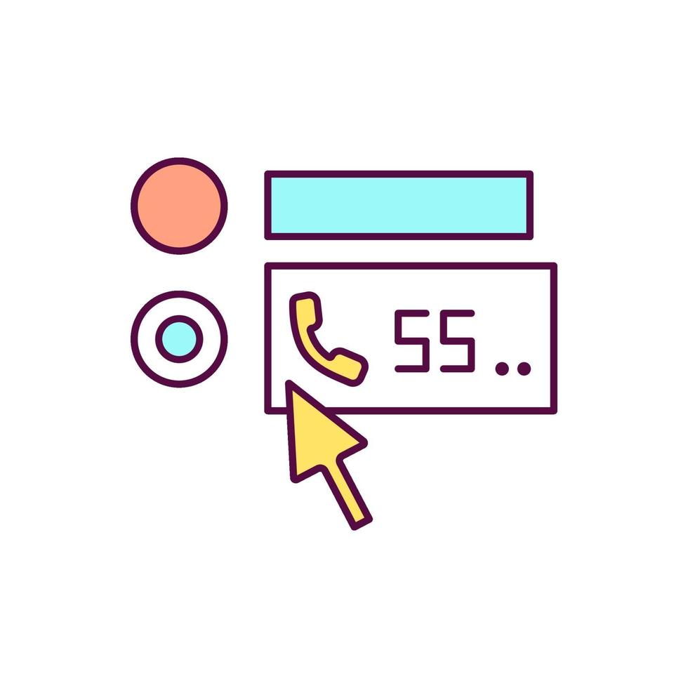 Verification of phone number RGB color icon vector