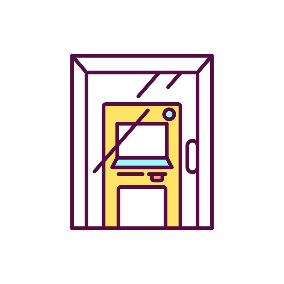 Functioning locked door yellow RGB color icon vector