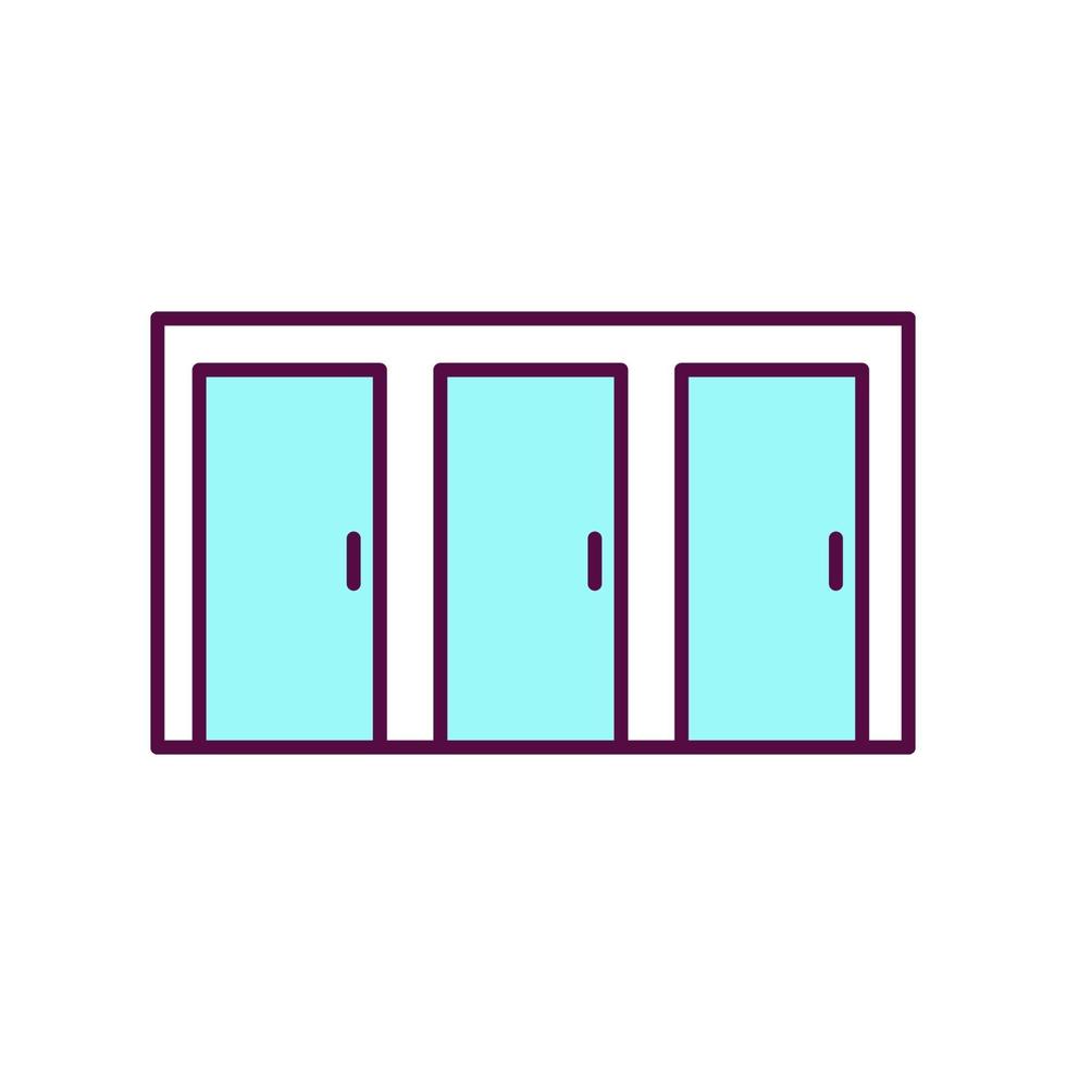 trabajo, puertas cerradas, azul, rgb, color, icono vector