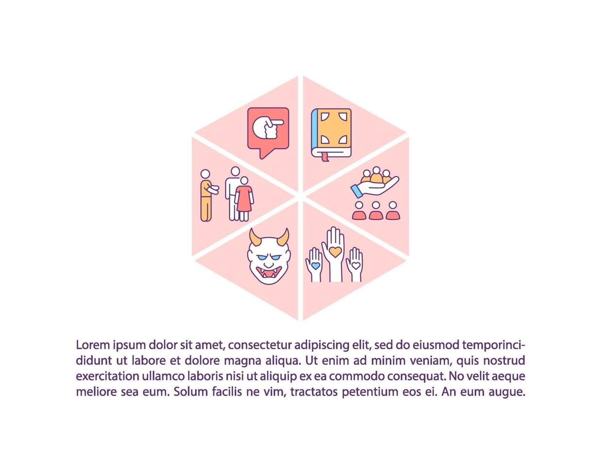 Religion pros and cons concept icon with text vector