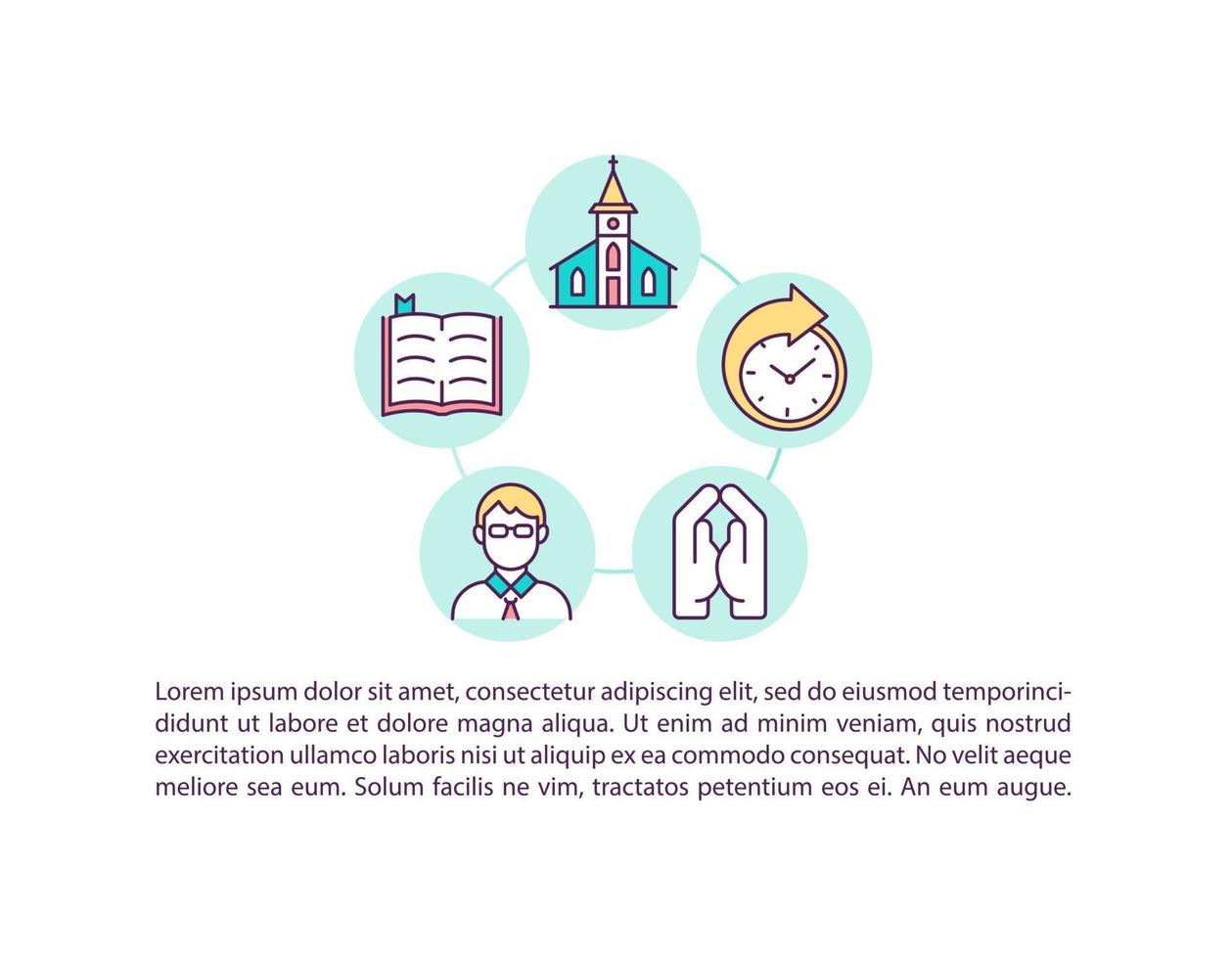 Church attendance concept icon with text vector