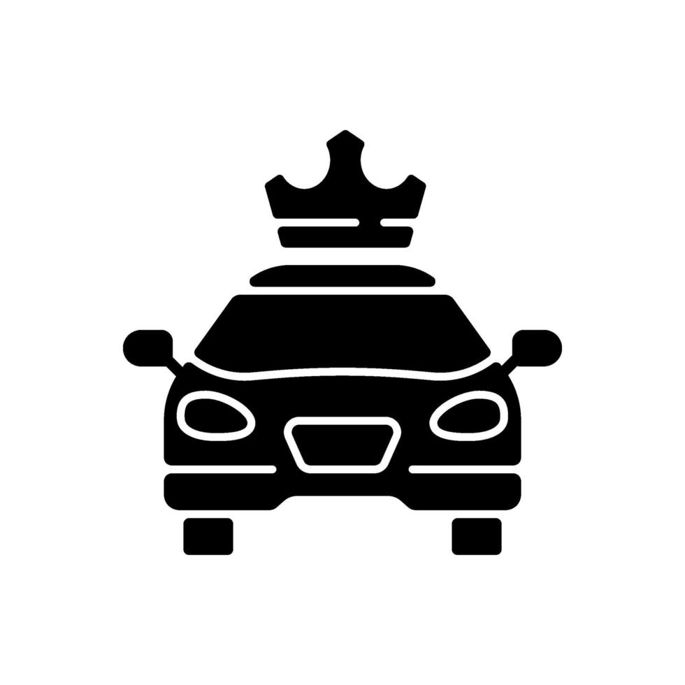 Premier cars black glyph icon vector