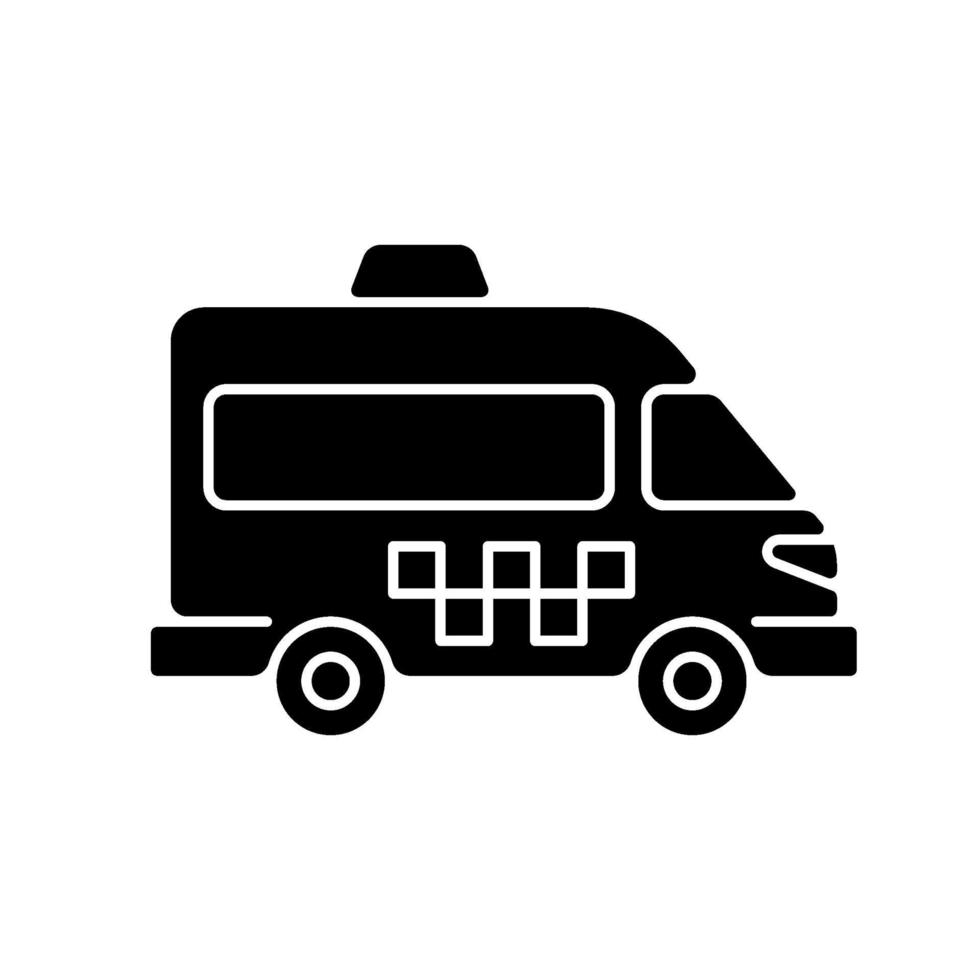 Shuttle buses black glyph icon vector