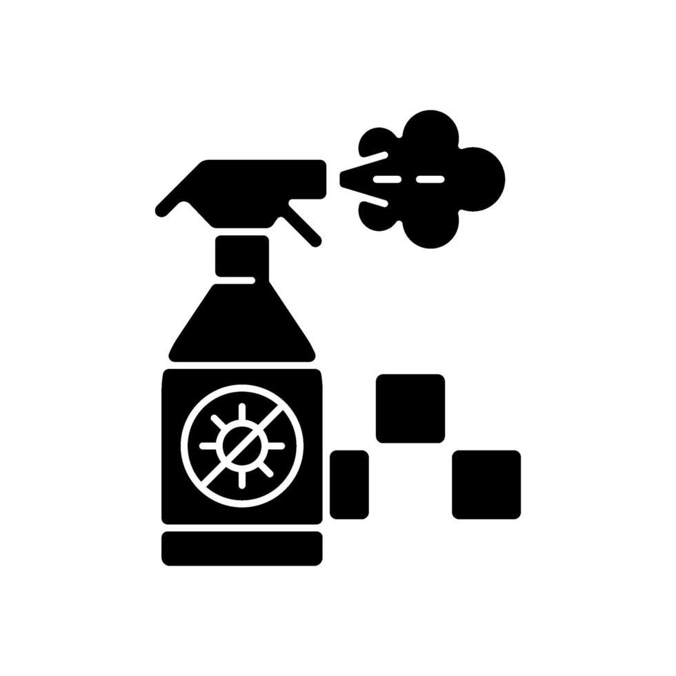 Regularly disinfected cab black glyph icon vector