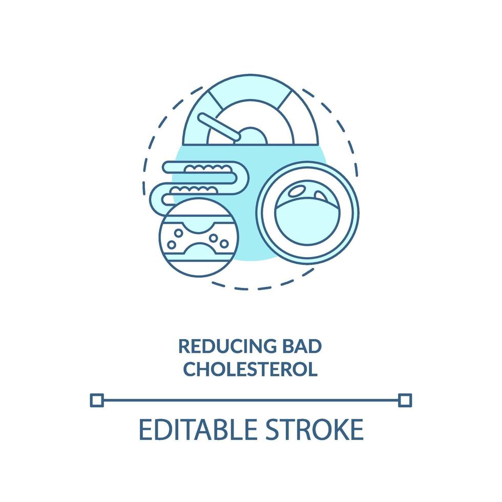Reducir el colesterol malo concepto icono azul vector
