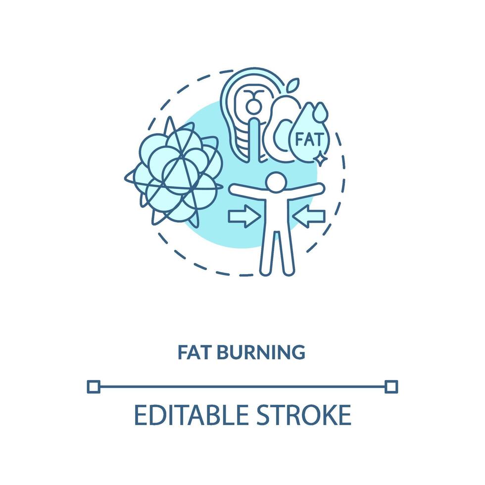 Fat burning blue concept icon vector