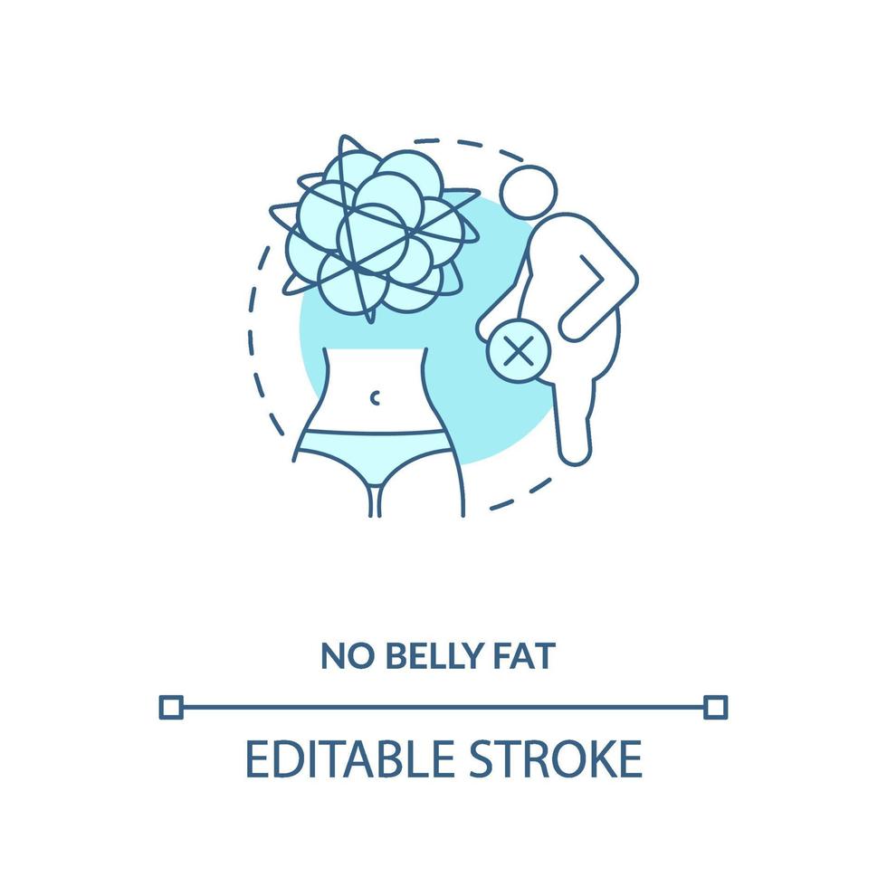 No belly fat blue concept icon vector